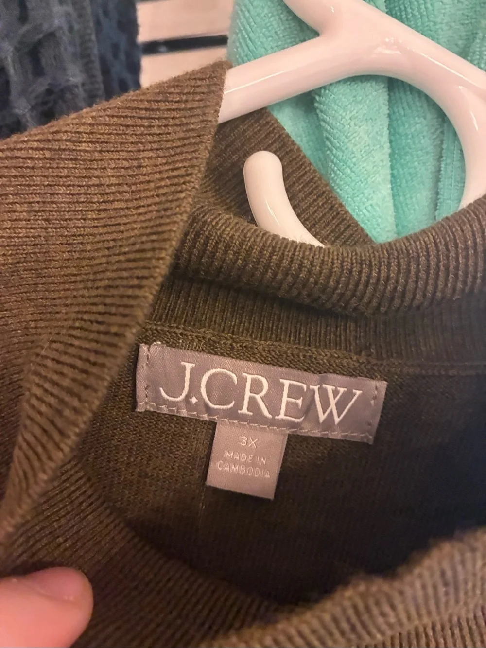 J. Crew Olive Green Women's Turtleneck Sweater